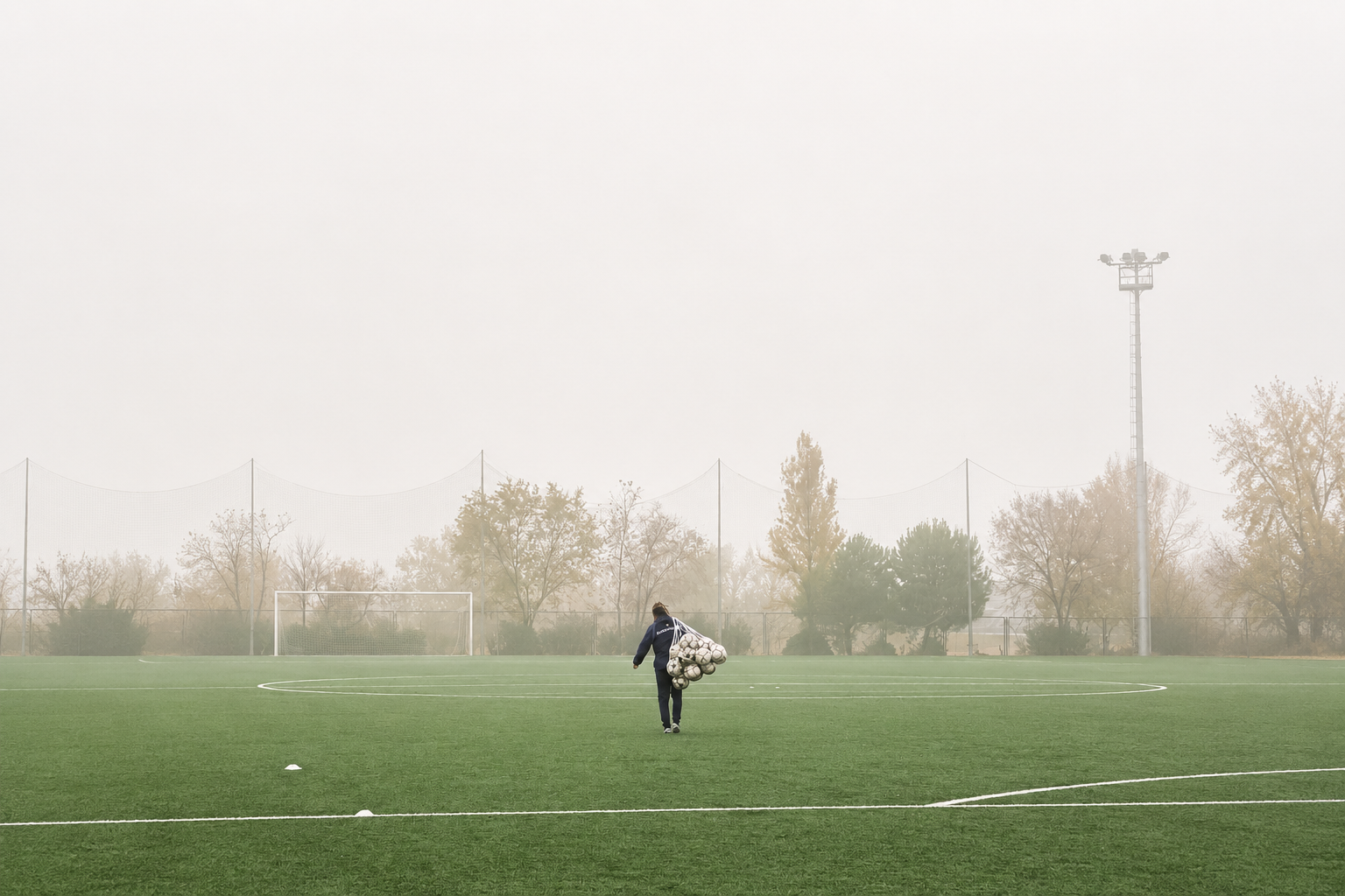 A football coach preparing for a match